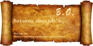 Betskey Osszián névjegykártya